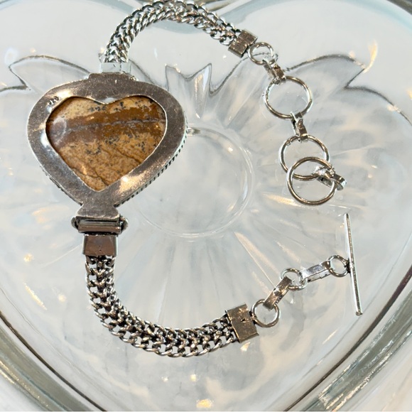 🆕 Picture Jasper Heart Bracelet in 925 Sterling Silver – Artisan Chain Design - Picture 12 of 16